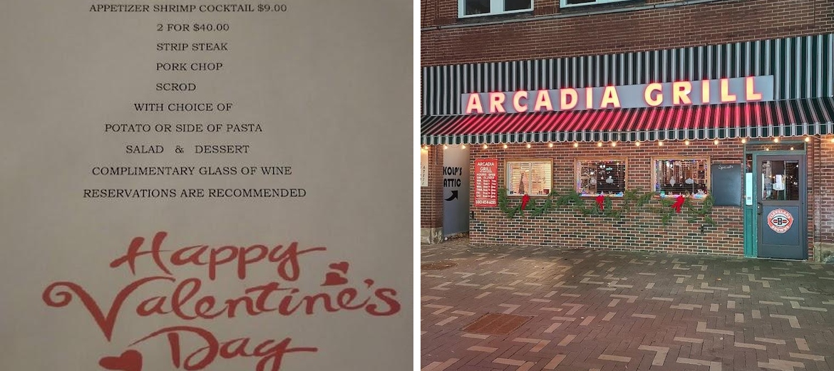 Arcadia Grille Menu